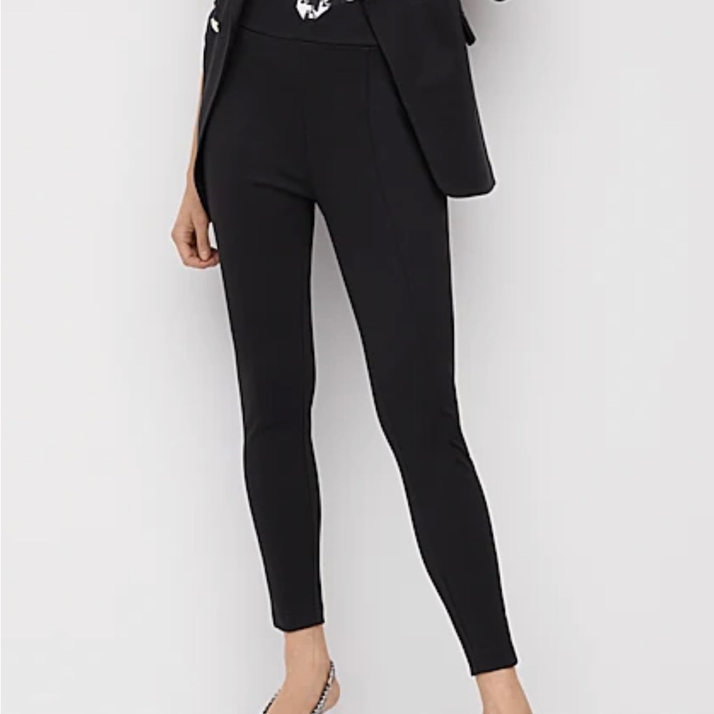NY&Co black leggings with front seam